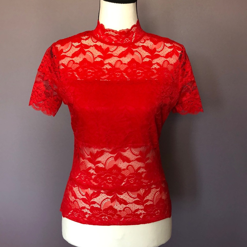 Red lace top